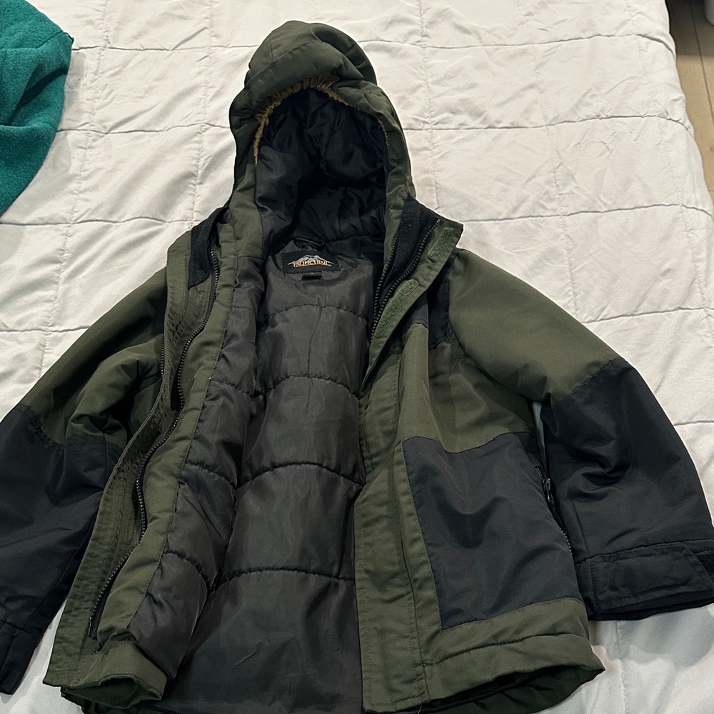 Pacific Trail Olive and Charcoal Puffer Jacket